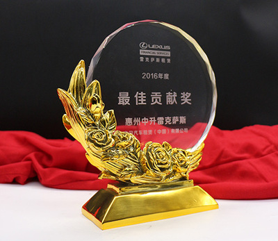 创意水晶奖牌制作款式【最佳贡献奖水晶奖杯奖牌定制】