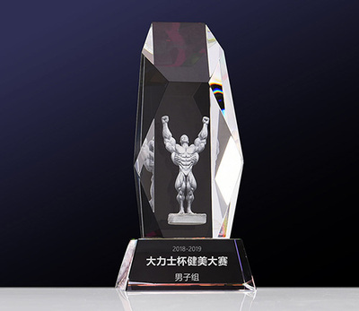 创意水晶3D内雕制作款式【健美水晶3D内雕摆件定制】