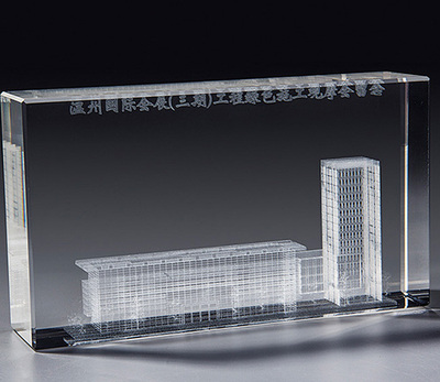 创意水晶3D内雕制作款式【核电站3D内雕摆件定制】