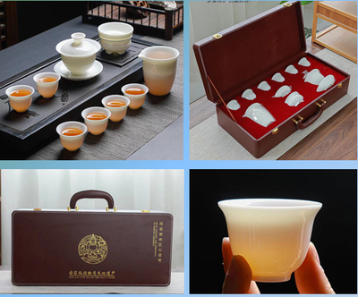 亮光羊脂玉瓷系列茶具套装